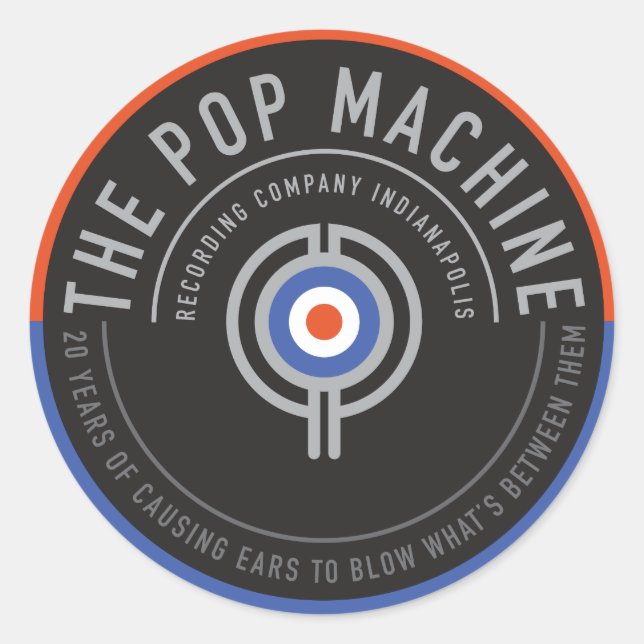 20 Jahre Gitarren-Case-Aufkleber Runder Aufkleber (Vorderseite)