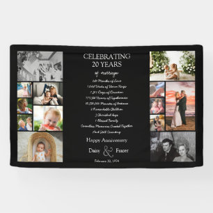 20 Jahre Hochzeitstag Foto Collage bearbeitbar Banner