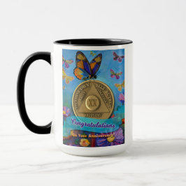 20 Jahre INDIVIDUELLE NAME OM Schmetterlinge Blume Tasse