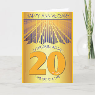 20 Jahre nüchtern - Jubiläum   Golden Ray 12-Schri Karte