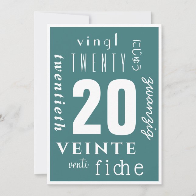20 Jahre nüchtern Karte (Vorderseite)