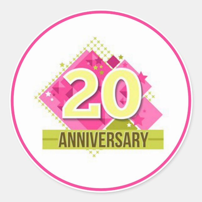 20 Jahre Runder Aufkleber (Vorderseite)