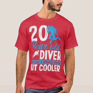 20 Jahre Scuba Diving Schnorchel 20 Geburtstag T-Shirt