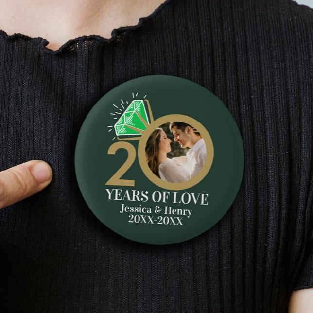 20 Jahre Smaragd-Hochzeitsring grün Foto Button (Von Creator hochgeladen)