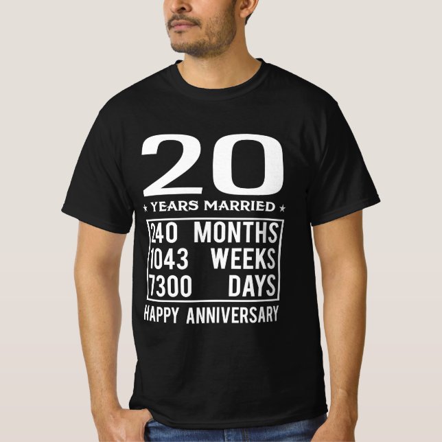20 Jahre Verheiratet - glücklicher Hochzeitstag T-Shirt (Vorderseite)