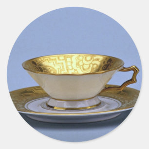 20. Jahrhundert Teetasse und Untertasse, Bayern, D Runder Aufkleber