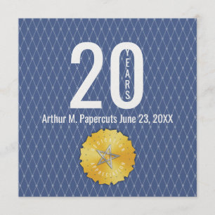 20-jährige Geschenkkarte des Karte
