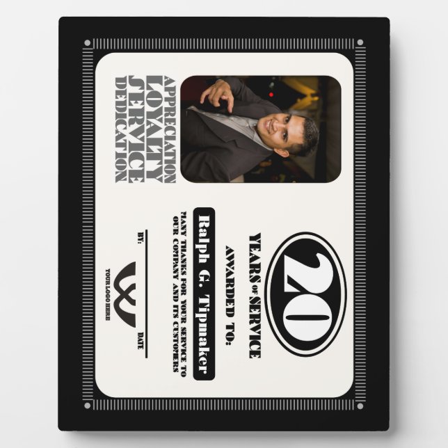 20-jähriger Retro-Service Fotoplatte (Vorderseite)