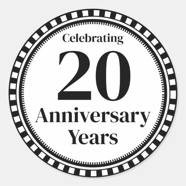 20-jähriger Umschlag Aufkleber (Vorderseite)