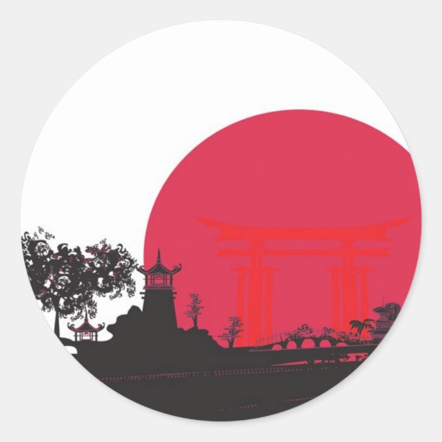 20 japanischer Sun Wedding Umschlag Aufkleber (Vorderseite)
