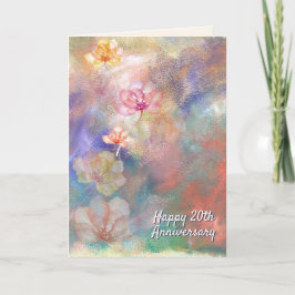 20. Jubiläum Abstrakte Farbe und Blume Karte