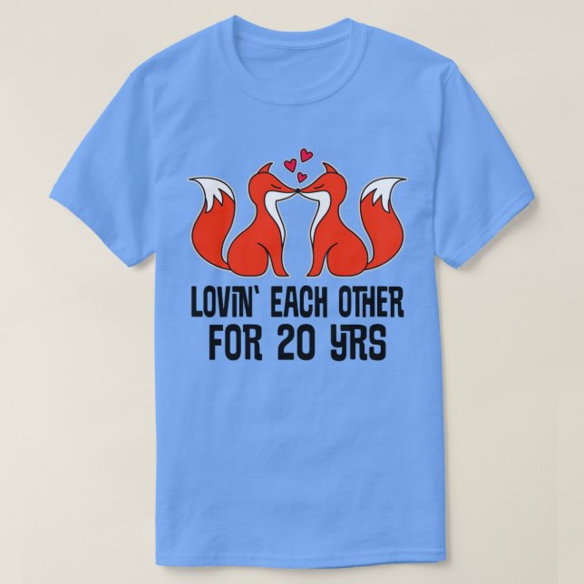 20. Jubiläum Geschenk 20 Jahre Fox Couple T-Shirt (Design vorne)