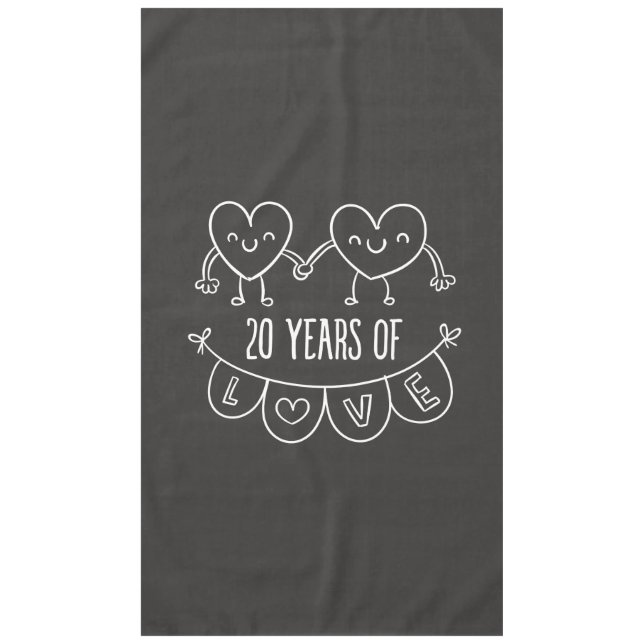 20. Jubiläum Geschenk Chalk Herzen Tischdecke (Vorderseite)