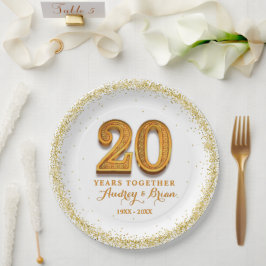 20. Jubiläum Personalisiert Pappteller