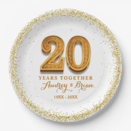 20. Jubiläum Personalisiert Pappteller