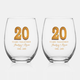 20. Jubiläum Personalisiert Weinglas Ohne Stiel