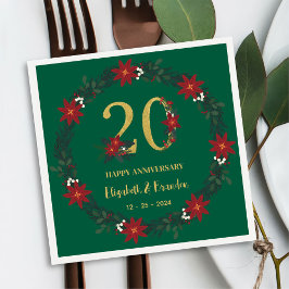 20. Jubiläum Personalisierte Weihnachten Napkins Serviette