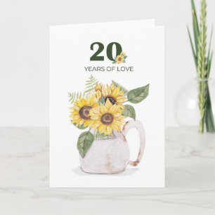 20. Jubiläum Sunflowers Years Love Karte