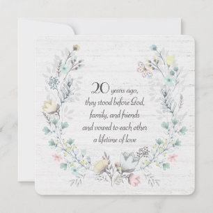 20. Jubiläumsschaden auf Holz Einladung