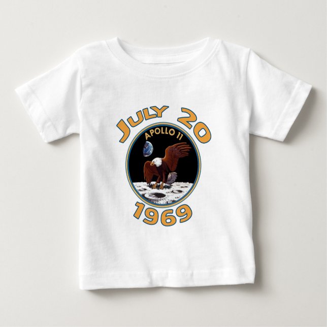 20. Juli 1969 Apollo 11 Mission zum Mond Baby T-shirt (Vorderseite)