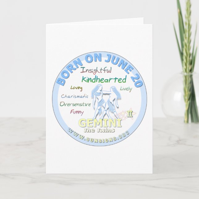 20. Juni - Gemini Karte (Vorderseite)