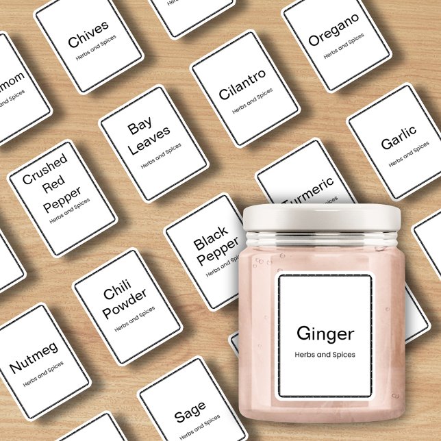20 Küchenkräuter und Gewürze, minimalistisch moder Aufkleber (Von Creator hochgeladen)
