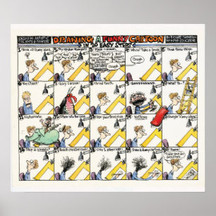 20 Leichte Schritte zu einem lustig Zeichnend Post Poster