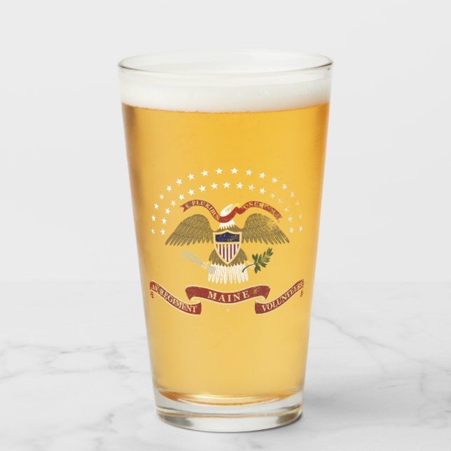 20. Maine-Emblem - beunruhigt Glas (Vorne (Gefüllt))