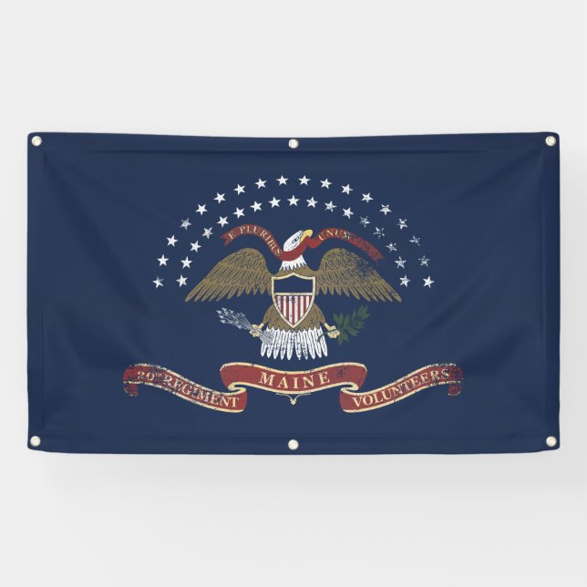 20. Maine-Flaggen-Fahne - Vintages beunruhigt Banner (Horizontal)