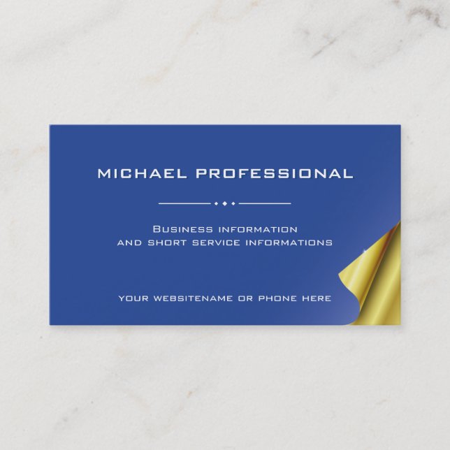 20 Moderne Beruflich Business Card blau, Gold Visitenkarte (Vorderseite)