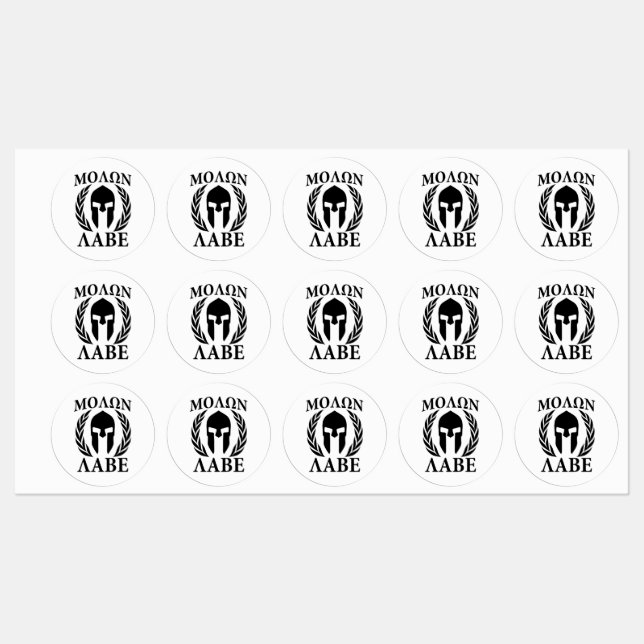 20 Molon Labe Spartan Warrior Laurels Etiketten (Blatt)