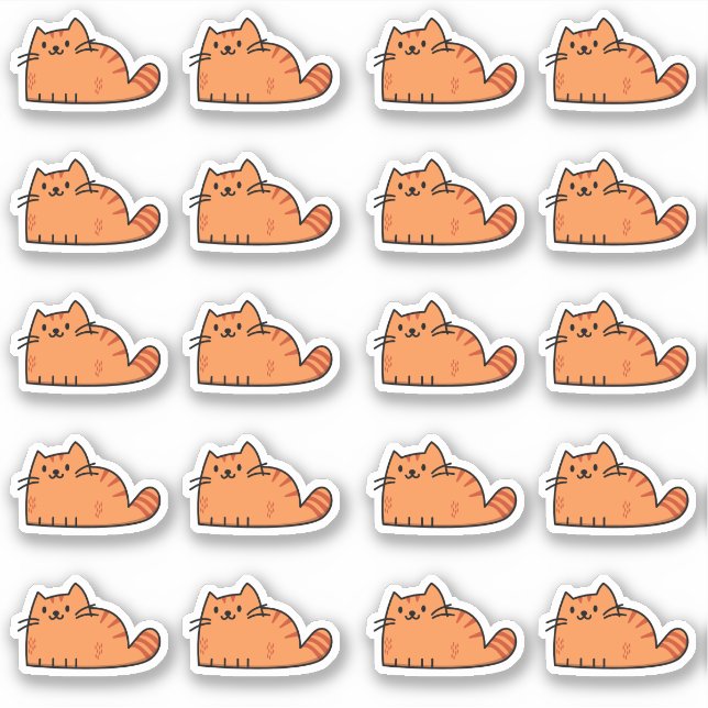 20 Niedlicher Orange Cat Planner Aufkleber (Vorderseite)