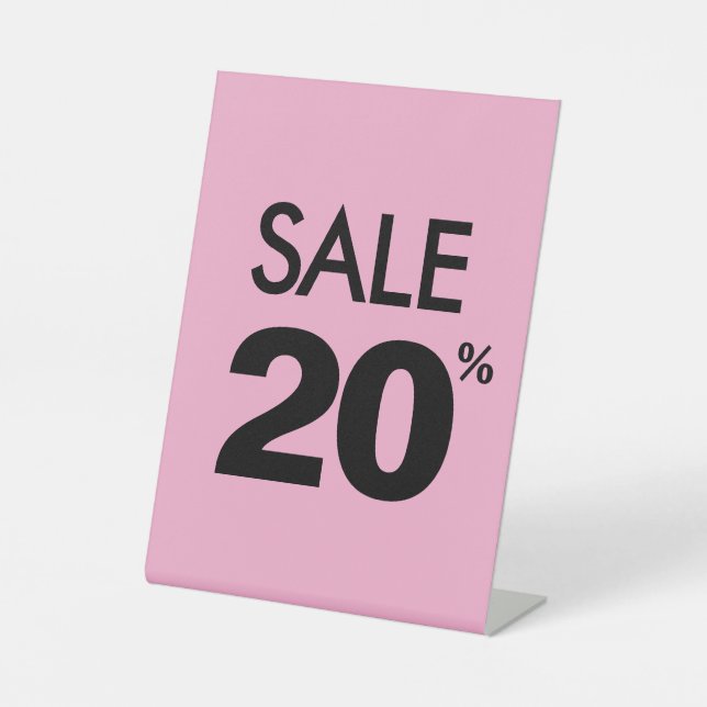 20% Off Sale Sign, Tabletop Counter Signage, Store Sockelschild (Vorderseite)