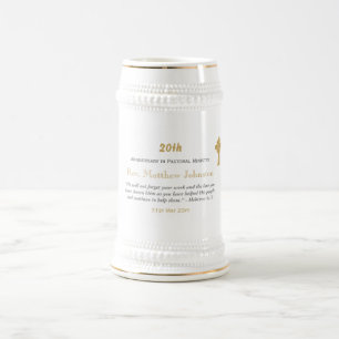 20. Ordination Jubiläum Personalisierte Schrift Bierglas