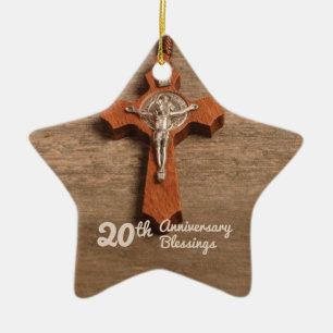 20. Ordination Jubiläum Rose und Rosary Keramik Ornament