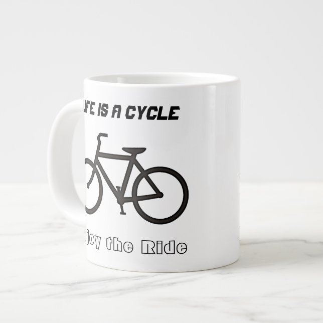 20 oz Jumbo Tasse Bowl, "Life is a Cycle" (Vorderseite Links)