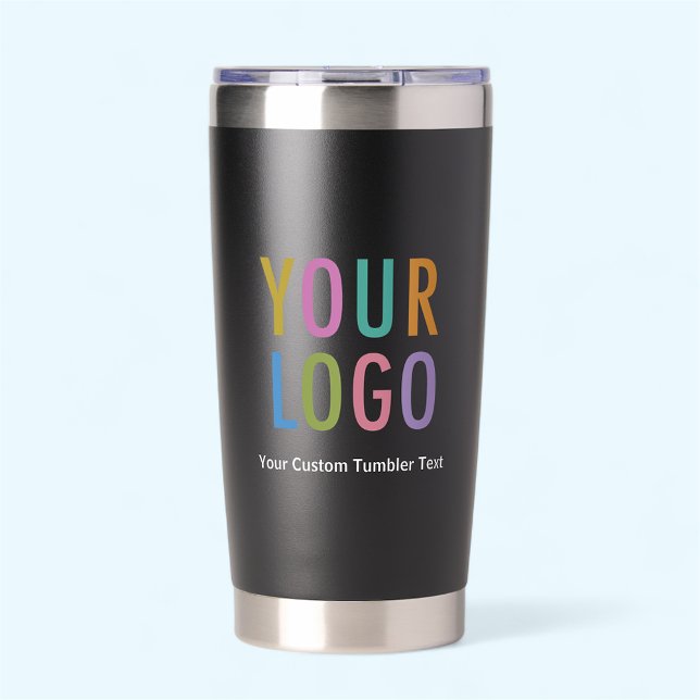 20 oz Schwarz Insulated Tumbler Company Logo Marke Thermobecher (MISOOK Stainless Steel Black Tumbler with Logo)