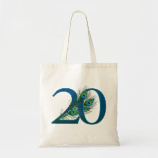 20 Pfauenfeder Geburtstag Jubiläum Elegant Tragetasche
