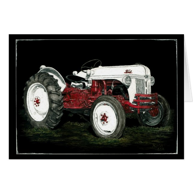 "20 Pferde" - Traktorkarte (Vorderseite (Horizontal))