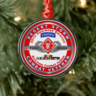 20. Pionierbrigade Desert Storm Veteran Ornament Aus Metall
