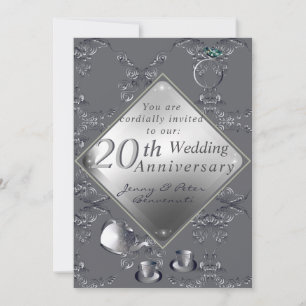 20. Platin-Smaragd-Hochzeitstag Einladung