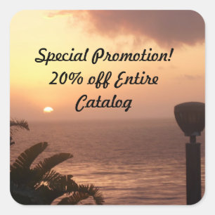 20 Prozent-weg - Meerblick Quadratischer Aufkleber