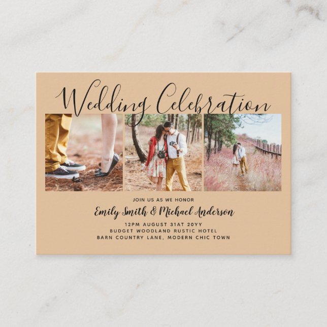 20 Qualitäts-Budget-FOTO Hochzeit lädt KLEINE ein Hinweiskarte (Vorderseite)