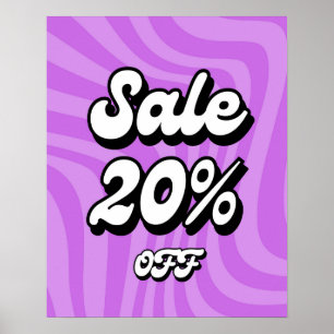 20% Rabatt auf Verkauf, Lila Verkaufszeichen, Einz Poster