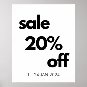 20 % Rabatt auf Verkauf, maßgeschneiderter Einzelh Poster