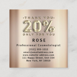 20% Rabatt Logos Danke Rose Gold Terminkarte
