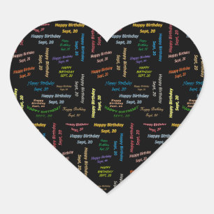 20. September Herz-Aufkleber