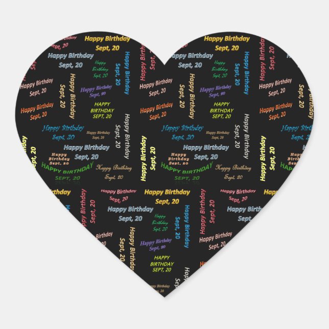 20. September Herz-Aufkleber (Vorderseite)