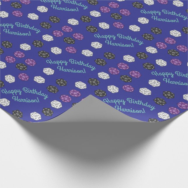 20 Sided Dice DND Games Kindergeburtstag Party Geschenkpapier (Ecke)