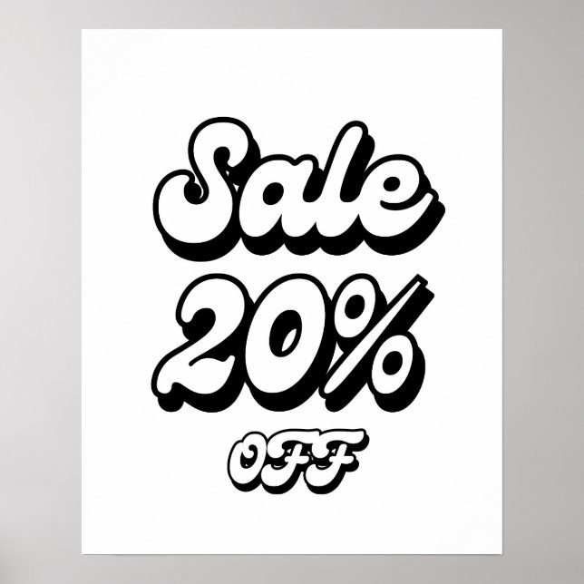 20% Sign, 20% Rabatt Sign, Großverkauf Poster (Vorne)